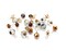 Pretty Leaf Dangles in Gold & Brown, 24 pcs, Fall Leaf Beads with Crystal Bicones & Rondelles, Adorabilities